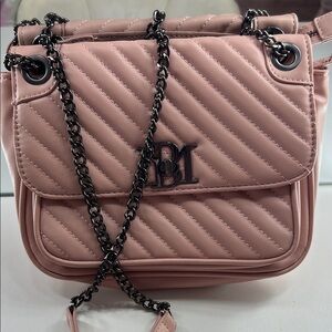 Chic Pink Quilted Crossbody Bag with Chain Strap
